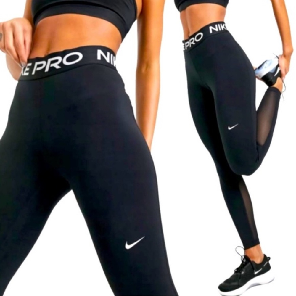 Nike Black Leggings with Mesh Detail